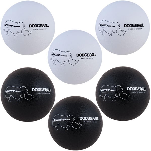 Champion Sports 7 in. Rhino Skin Dodgeball Set, 3 White & 3 Black - Set of 6 CH55964 - main
